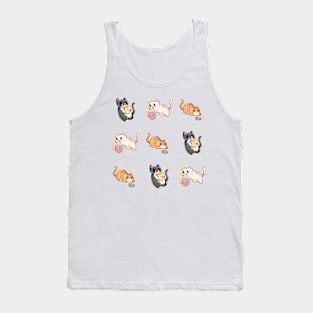 3 Cats Pattern Tank Top